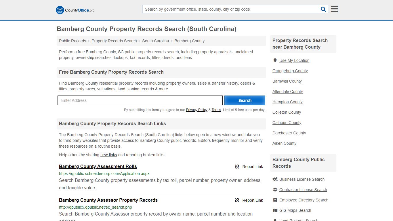 Bamberg County Property Records Search (South Carolina) - County Office