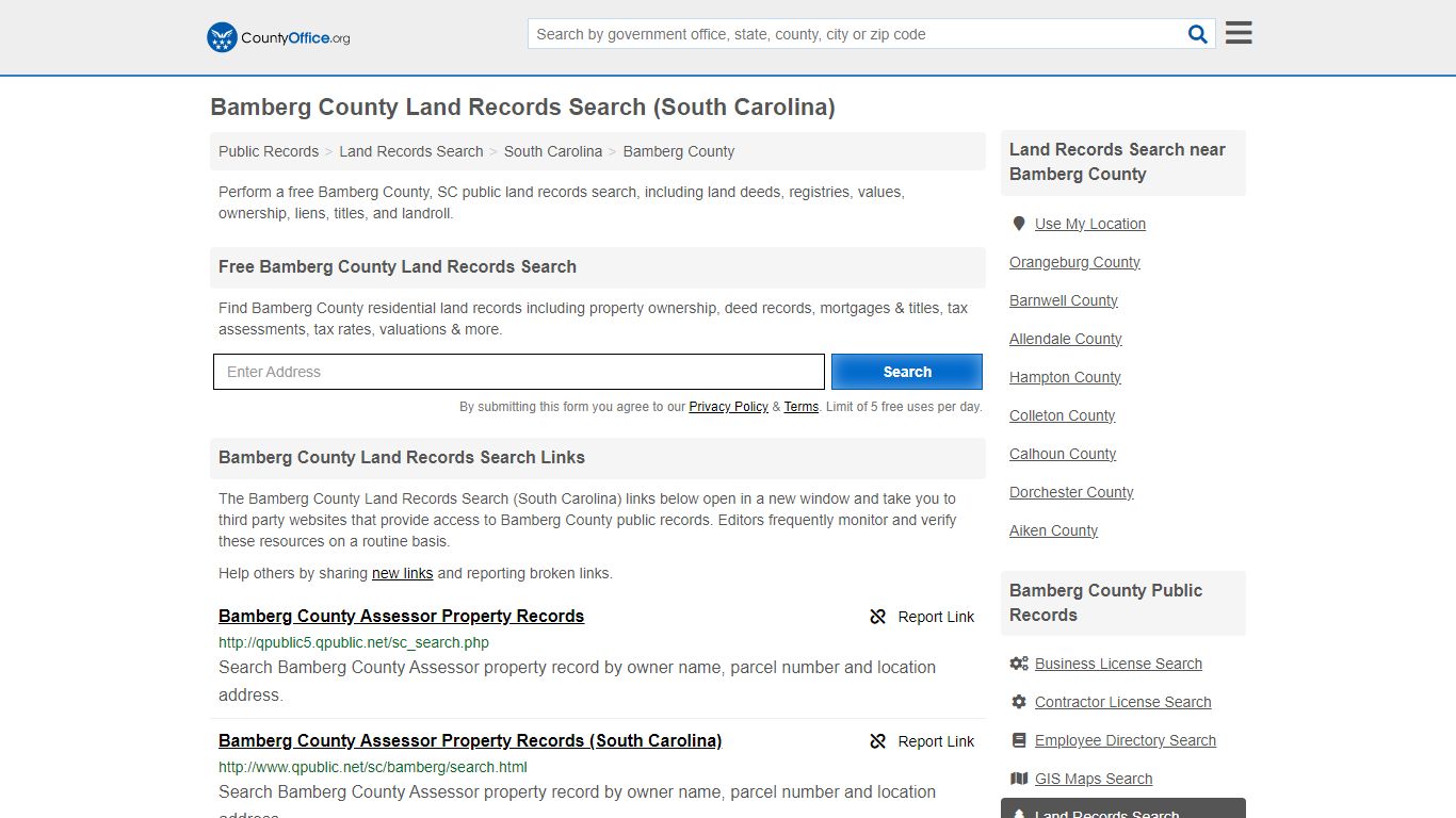 Bamberg County Land Records Search (South Carolina) - County Office